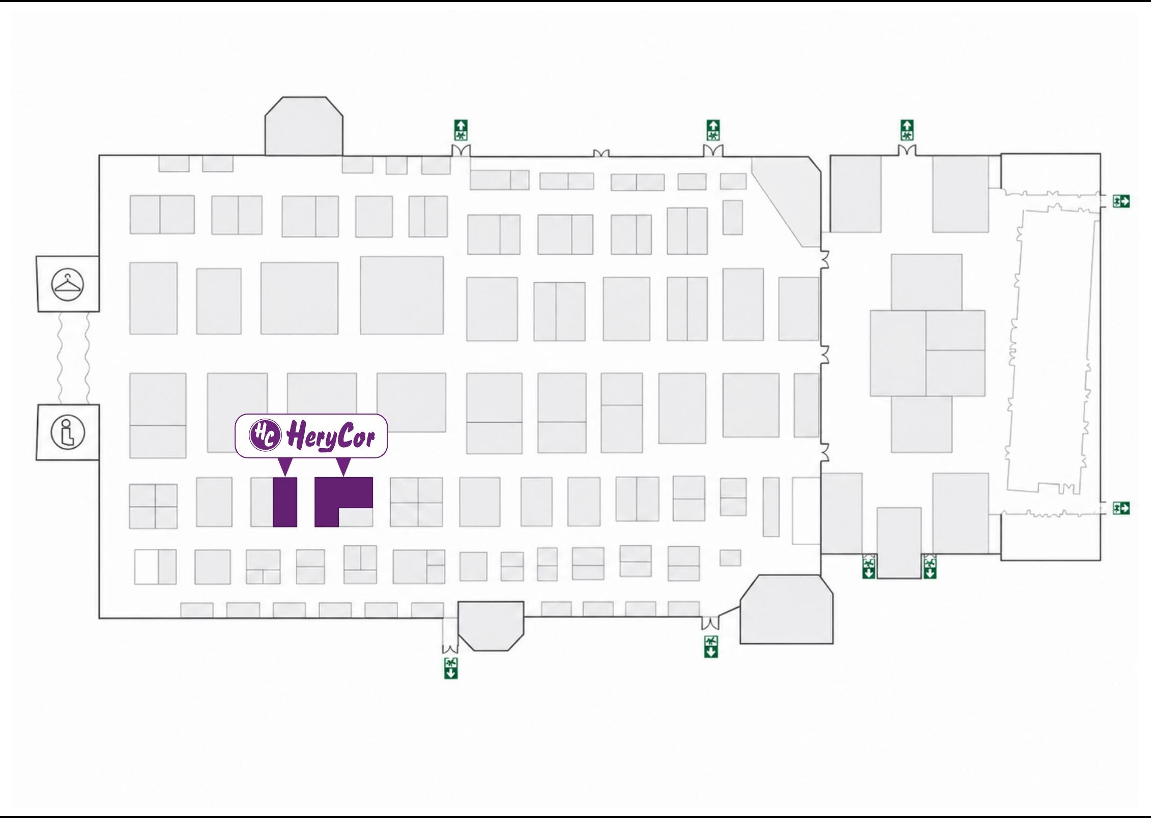 Plano del Pabellón 8 de IFEMA Madrid con los stands C5 y C6 de Herycor marcados